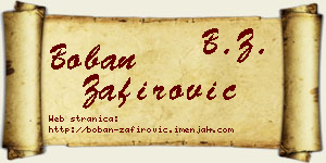 Boban Zafirović vizit kartica